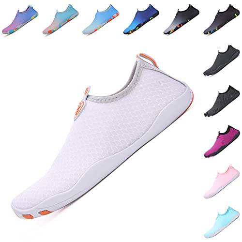 Baofular Badeschuhe Damen Herren Wasserschuhe Schwimmschuhe Sommer Strandschuhe Schnell Trocknend Aquaschuhe Surfschuhe für Meer Grau 38 EU von Baofular