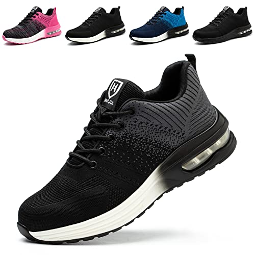 Baofular Arbeitsschuhe Herren Sicherheitsschuhe Damen Leicht Sportlich Stahlkappenschuhe rutschfest Atmungsaktiv Grau 38 EU 240 von Baofular