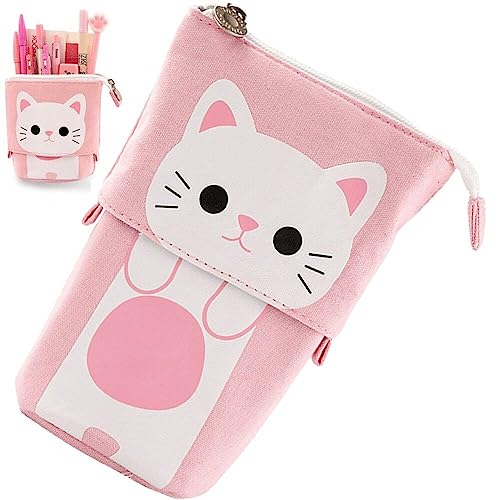 Kawaii Pencil Hülle Große Kapazität Organisator Canvas Pen Box -Beutel Für Girls School Supplies Accessoires Briefpapiertasche von Baokuan