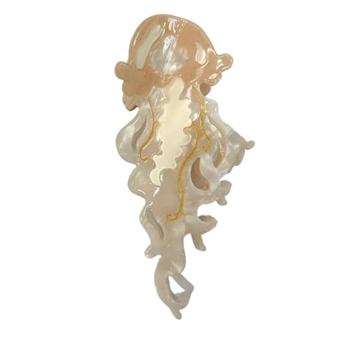 Baoqifong Acetat Krallenclips für Damen, Dekorative Haarklammern in Form einer Qualle, Tragbare Haarspangen mit starkem Halt für Studenten, Fitnessbegeisterte, zum fixieren der Frisuren für Schule und von Baoqifong