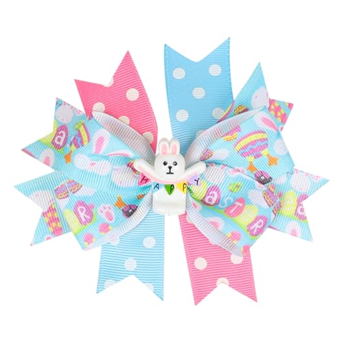 Baoqifong Süße Haarbögen, Bughaarklammern Frauen | Mädchen Haarbögen Clip Accessoires,Ribbon süßer Hasenpunkt Barrettes, Mode Haarnadel für Babykinder von Baoqifong