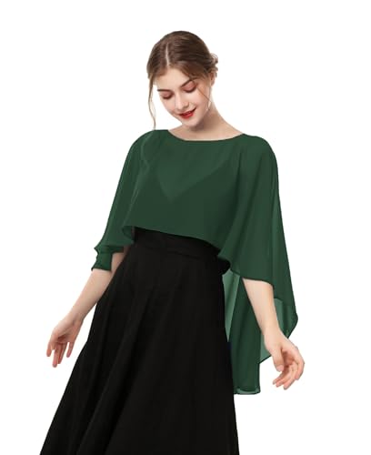 Baoqiya Chiffon-Umhänge weiche Schals und Wickeltücher für Brautjungfer, Hochzeit, formelle Party, Abendkleider, Dunkelgrün, Einheitsgröße Baoqiya Chiffon-Umhänge weiche Schals und Wickeltücher für Brautjungfer, Hochzeit, formelle Party, Abendkleider, Dunkelgrün, Einheitsgröße von Baoqiya
