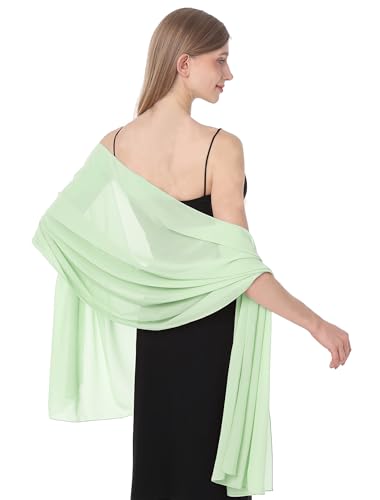Chiffon-Schals für Brautpartys, Abendkleider und besondere Anlässe - Grn - Länge (201 cm) * Breite (74 cm) von Baoqiya