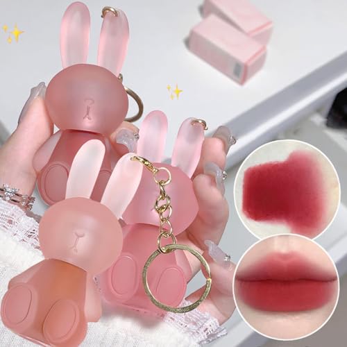 Baorder 3 Farben Cute Rabbit Matte Liquid Lipstick Set, Velvet Lip Glaze 2 in 1 Schlüsselanhänger Gloss Stain, Wasserdichte Langlebige Non-Stick Cup Clay Cute Make-up für Mädchen Baorder 3 Farben Cute Rabbit Matte Liquid Lipstick Set, Velvet Lip Glaze 2 in 1 Schlüsselanhänger Gloss Stain, Wasserdichte Langlebige Non-Stick Cup Clay Cute Make-up für Mädchen von Baorder