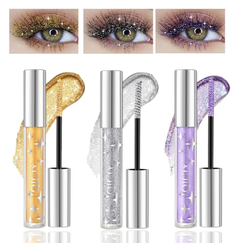 Baorder 3PCS Glitter Colored Mascara,Waterproof Long Lasting Sparkly Diamonds Mascara,Silver Gold Purple Color Diamond Mascara for Eyelashes, Lengthening Volumizing Colorful Mascara,Party Wedding Baorder 3PCS Glitter Colored Mascara,Waterproof Long Lasting Sparkly Diamonds Mascara,Silver Gold Purple Color Diamond Mascara for Eyelashes, Lengthening Volumizing Colorful Mascara,Party Wedding von Baorder