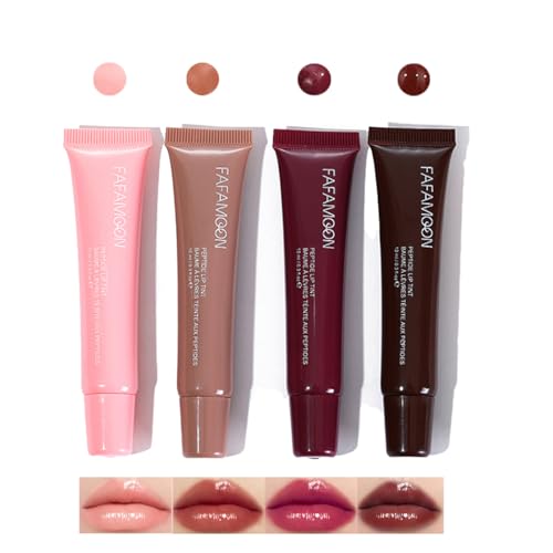 Baorder 4 Farben Hydrating Lip Gloss Set, Glitter Glossy Plumping Lip Glow Oil, High Shine Glass Finish Lip Jam, Shiny Jelly Liquid Lippenstift Für Frauen Und Mädchen von Baorder