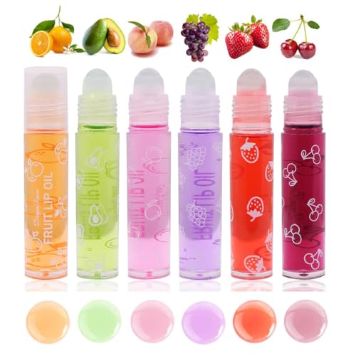 Baorder 6Pcs Roll-On Lip Gloss Set,Fruchtaromatisiertes Rollerball Lip Öl,Transparent Plumping Lip Gloss für Jugendliche und Kinder,Nicht giftige Lip-Make-up Set Baorder 6Pcs Roll-On Lip Gloss Set,Fruchtaromatisiertes Rollerball Lip Öl,Transparent Plumping Lip Gloss für Jugendliche und Kinder,Nicht giftige Lip-Make-up Set von Baorder