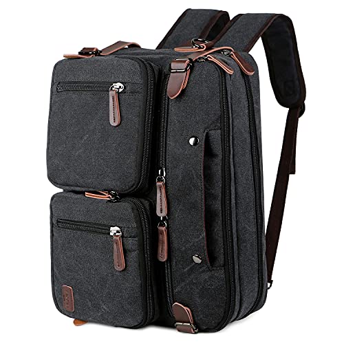 BAOSHA Convertible Aktentasche Rucksack 17 Zoll Laptop Tasche Case Business Aktentasche HB-22, Schwarz-Grau gemischt., Large, Classic von Baosha