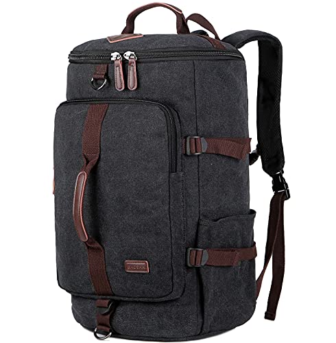 BAOSHA HB-26 Herren Vintage Canvas Rucksack, Schwarz, L, Reisetasche von Baosha