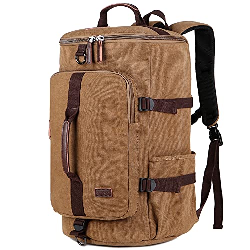 BAOSHA HB-26 Vintage Leinwand Herren Rucksäcke Convertible Canvas Reisetasche Wanderrucksäcke Trekkingrucksäcke Sporttasche Travel Duffels Weekender Bag (Kaffee) von Baosha