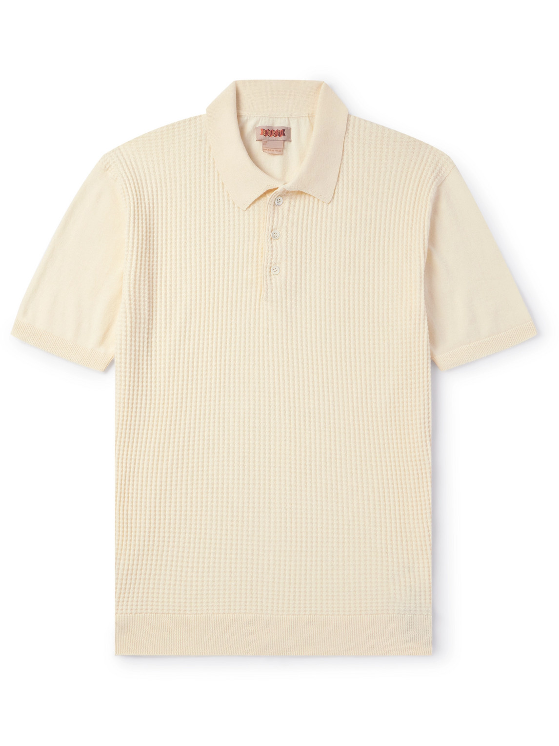Baracuta - Ribbed Cotton Polo Shirt - Men - Yellow - M von Baracuta