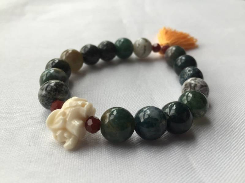 Elefant - Edelstein Armband Stapelbar Gelbe Quaste Natürliche Stein Schmuck Boho Geschenke Unter 30 von BarakaMalas