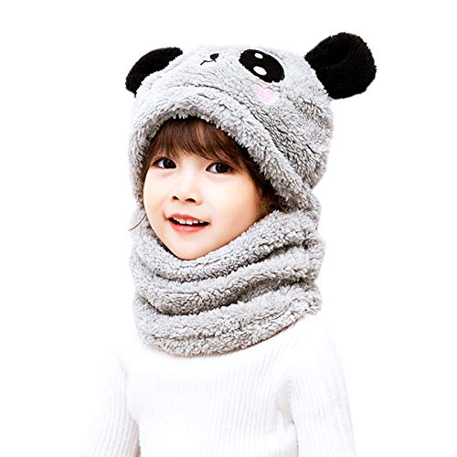 Balakaka Baby Mütze Winter, 3 in 1 Süße Weiche Warme Beanie Hüte Schal Set, Thermo Fleece Baby Halstuch Mütze Winter Weihnachten Geschenke für Kleinkind Kinder Mädchen Junge von Balakaka