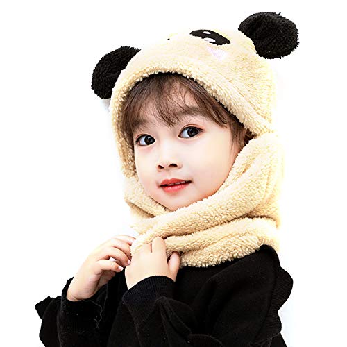 Balakaka Baby Mütze Winter, 3 in 1 Süße Weiche Warme Beanie Hüte Schal Set, Thermo Fleece Baby Halstuch Mütze Winter Weihnachten Geschenke für Kleinkind Kinder Mädchen Junge von Balakaka
