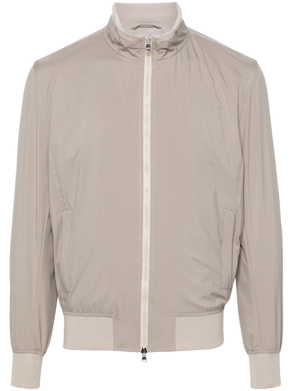 Barba Fox zip-up bomber jacket - Nude von Barba