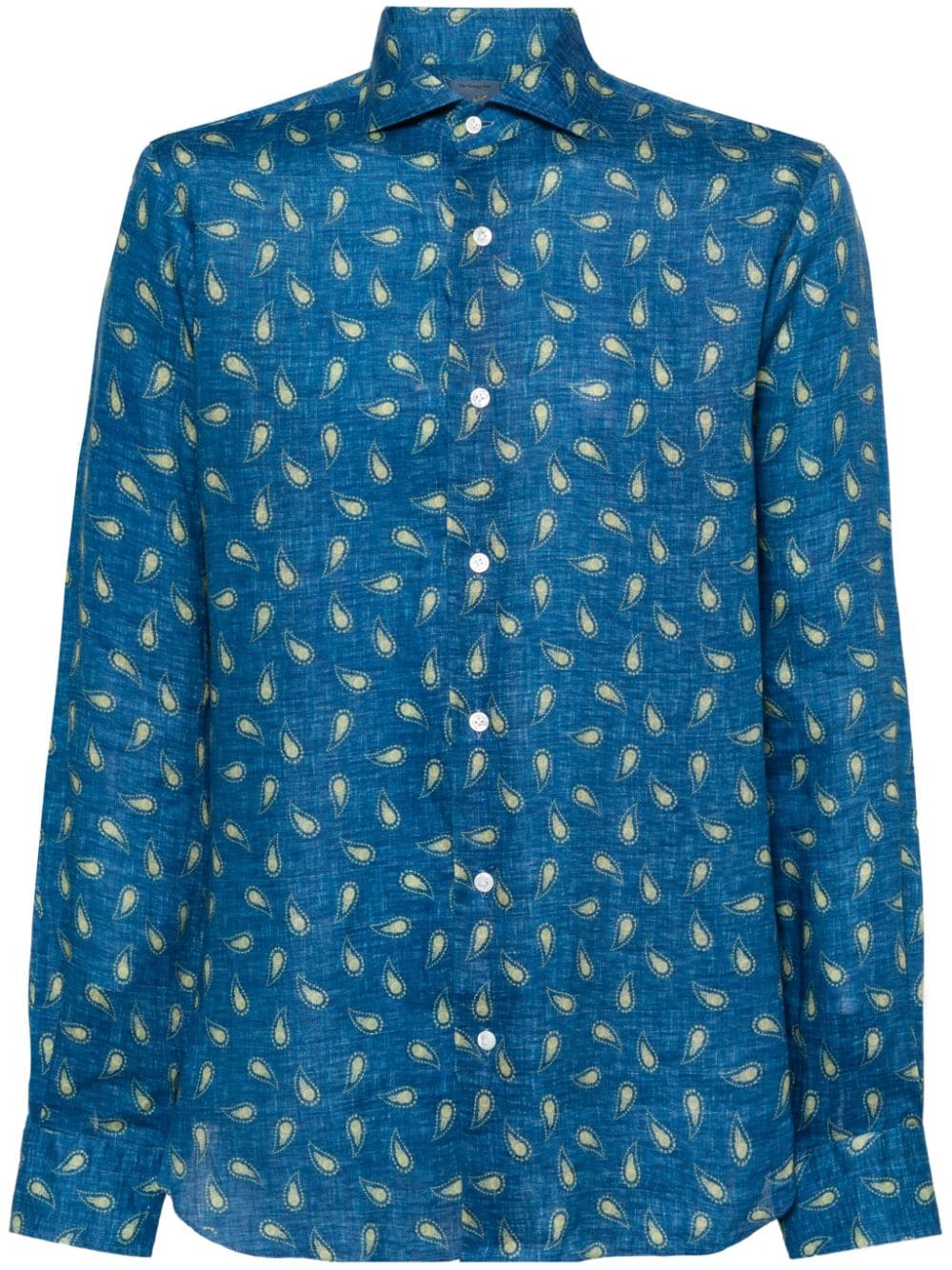 Barba Leinenhemd mit Paisley-Print - Blau von Barba