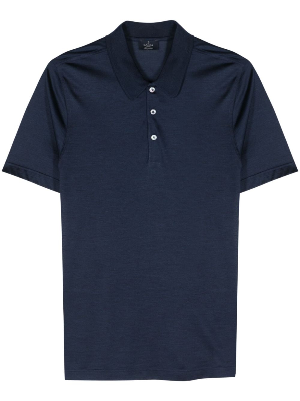 Barba mélange silk polo shirt - Blau von Barba