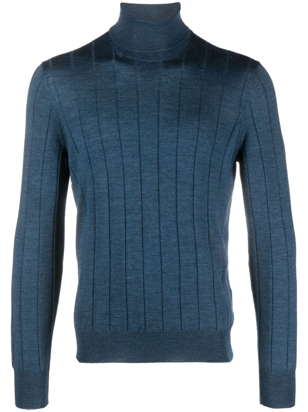 Barba Gerippter Pullover mit schmalem Schnitt - Blau von Barba