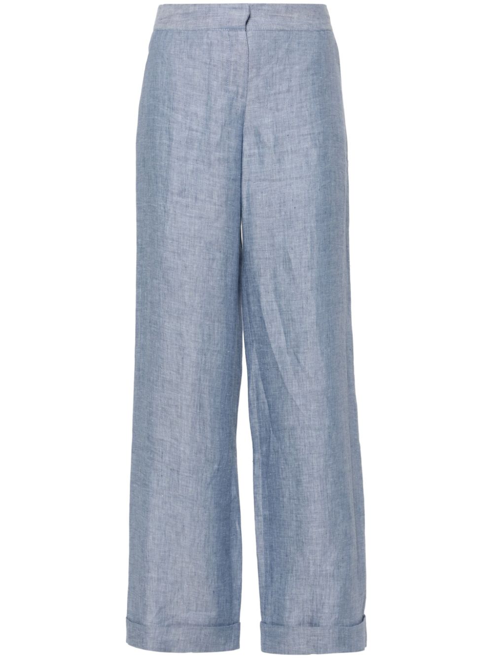 Barba Leinenhose mit weitem Bein - Blau von Barba