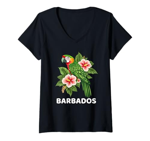 Damen Barbados T-Shirt mit V-Ausschnitt Damen Barbados T-Shirt mit V-Ausschnitt von Barbados Souvenir Store