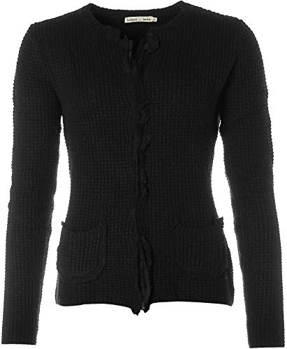 Barbara Becker Damen Strickjacke Cardigan Jacke Kaschmiranteil Black 38 von Barbara Becker