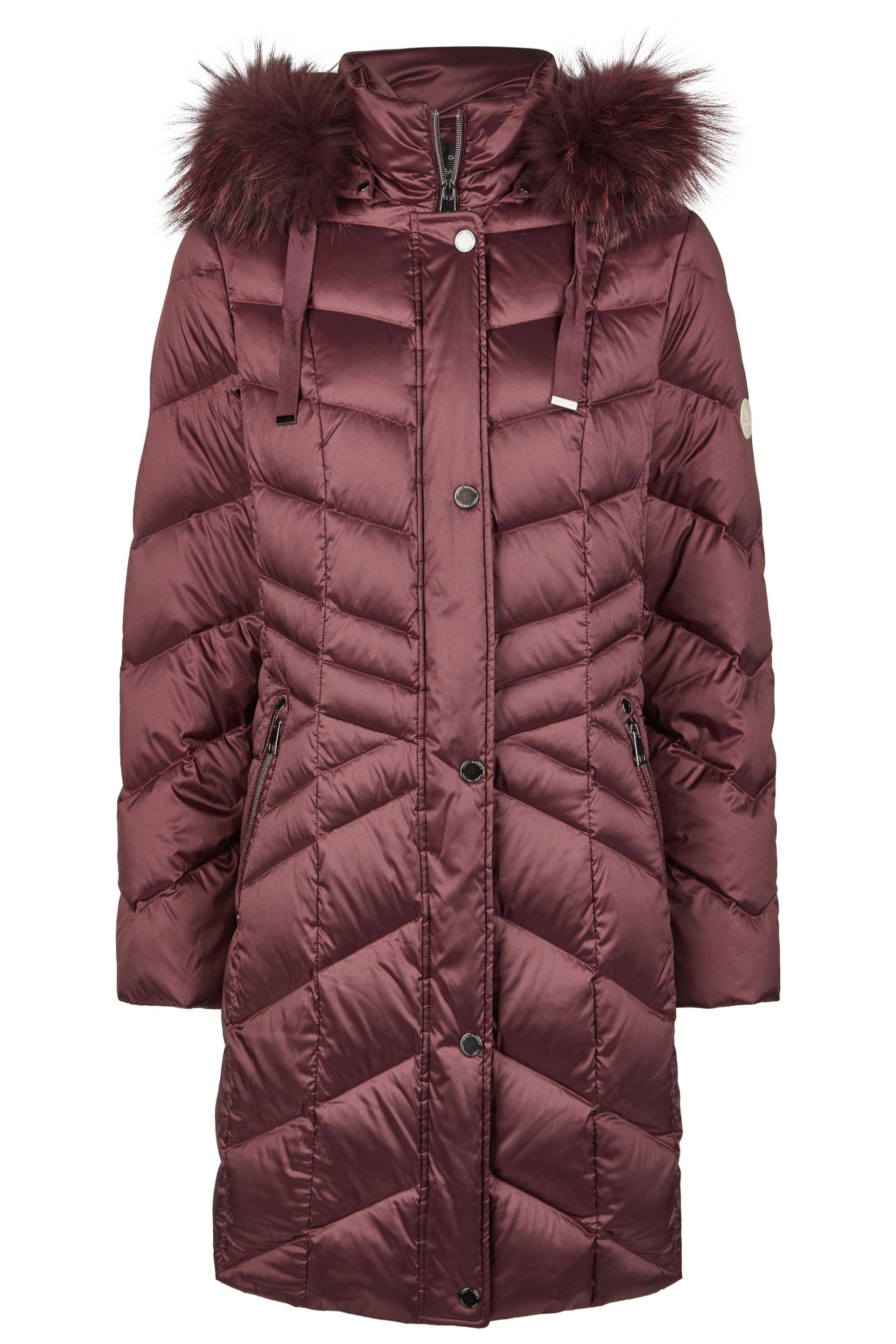 Barbara Lebek - Daunenkurzmantel mit Kapuze und Pelz - Gr. - 44 von Barbara Lebek