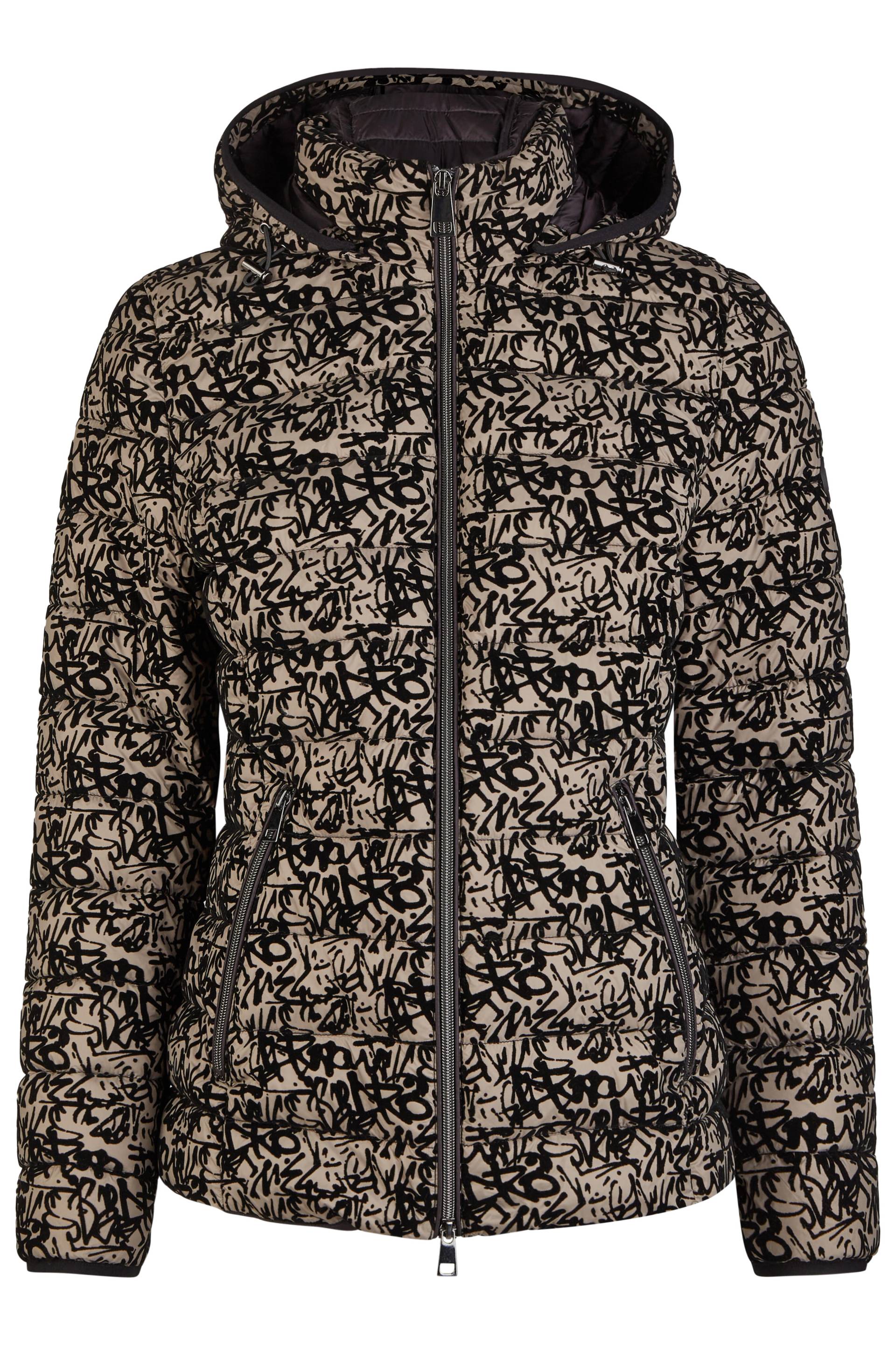 Barbara Lebek - Jacke Down Free mit Kapuze taupe/black - Gr. - 42 von Barbara Lebek