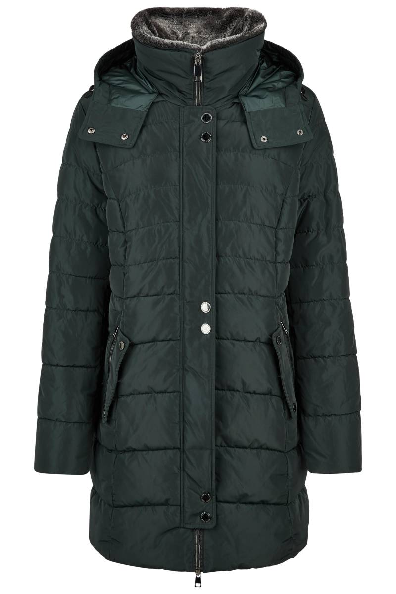 Barbara Lebek - Jacke Down Free mit Kapuze und Webpelz dark green - Gr. - 48 von Barbara Lebek
