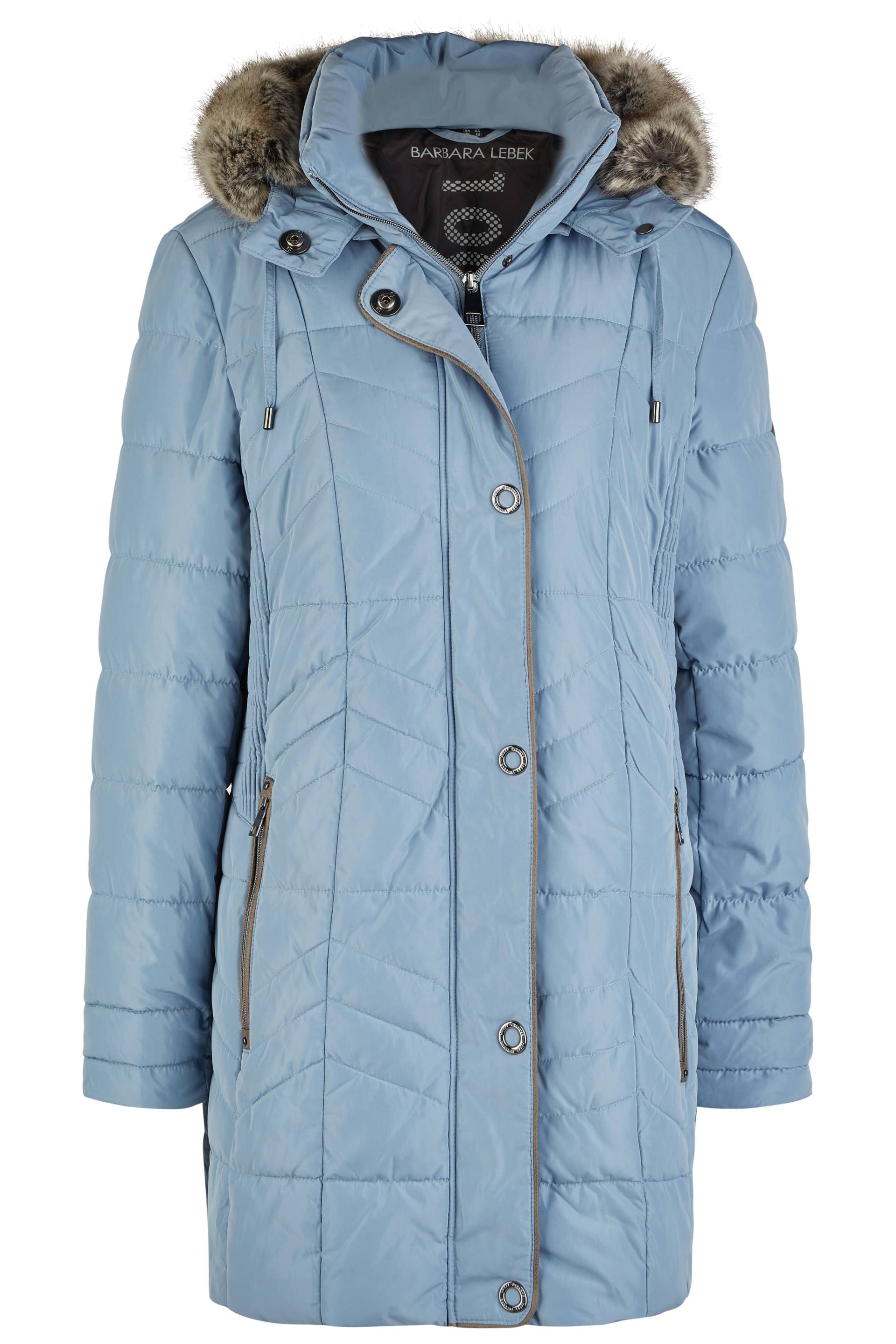 Barbara Lebek - Jacke Down Free mit Kapuze und Webpelz ice blue - Gr. - 38 von Barbara Lebek