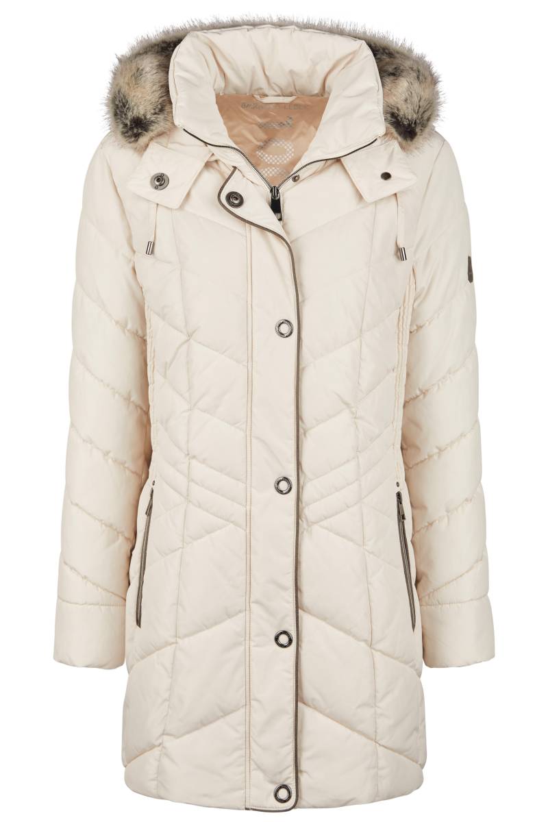 Barbara Lebek - Jacke Down Free mit Kapuze und Webpelz offwhite - Gr. - 48 von Barbara Lebek