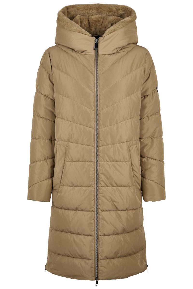 Barbara Lebek - Mantel Down Free mit Kapuze und Webpelz moss - Gr. - 48 von Barbara Lebek