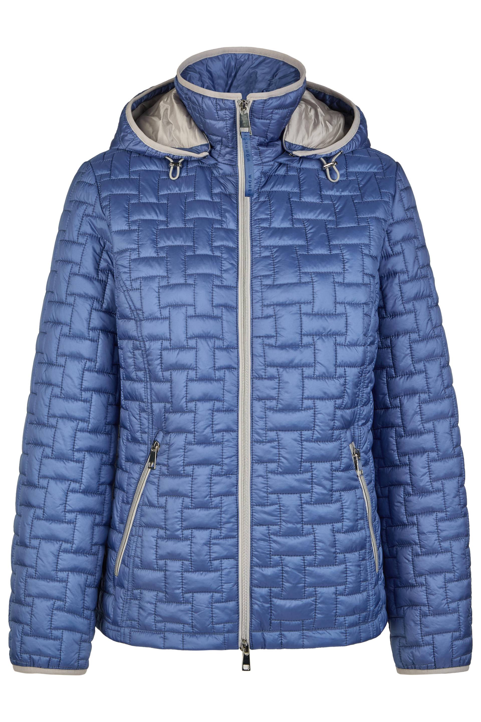 Barbara Lebek - Sandwich-Steppjacke mit Kapuze electric blue - Gr. - 52 von Barbara Lebek