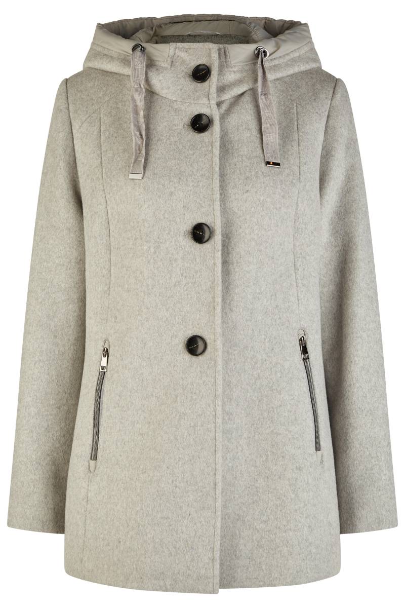 Barbara Lebek - Wolljacke mit Kapuze stone - Gr. - 48 von Barbara Lebek