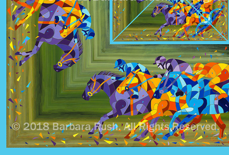 Derby-Schal, Horse Racing Schal, Rennen Bunten Pferd Vollblut Pferderennen Schal Derby-Schal, Horse Racing Schal, Rennen Bunten Pferd Vollblut Pferderennen Schal von BarbaraRushFineArt