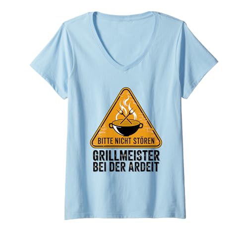 Damen Bitte Nicht Stören Outdoor BBQ Fun Humor T-Shirt mit V-Ausschnitt von Barbecue Grill Master Chef Outdoor Cooking