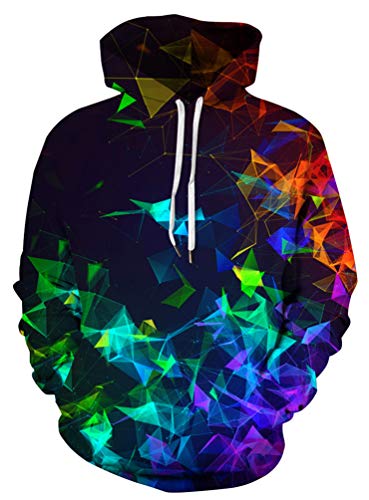 BarbedRose Herren Digitaldruck Sweatshirts Kapuzen Top Galaxy Muster Hoodie - Grün - XX-Large von BarbedRose
