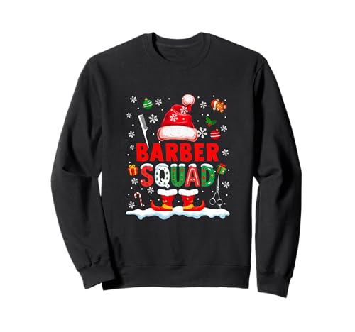 Barber Squad Herren Job Weihnachten Weihnachtsmann Kostüm Fliege Sweatshirt von Barber Christmas Costume