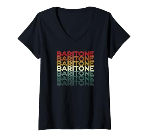 Damen Bariton wiederholendes Wort Barbershop Quartett Sänger T-Shirt mit V-Ausschnitt Damen Bariton wiederholendes Wort Barbershop Quartett Sänger T-Shirt mit V-Ausschnitt von Barbershop Singer Designs