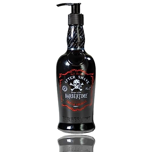 BARBERTIME Aftershave Creme Cologne | Frische und kühlende Post Shave 2-in-1 feuchtigkeitsspendende Herren-Balsam-Lotion | Nr. 2 Dark Danger 400 ml von Barbertime
