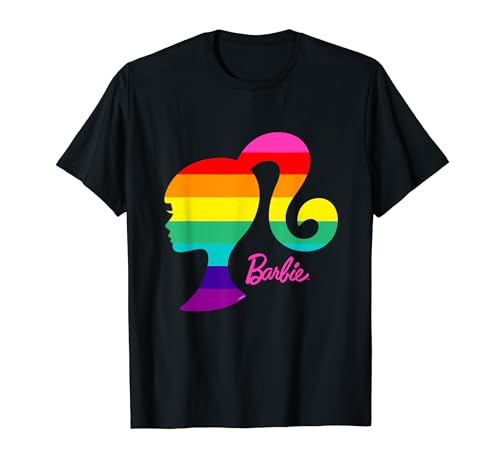 Barbie, Herren, Kurzarm, Regenbogen, Logo T-Shirt, Schwarz, S von Barbie