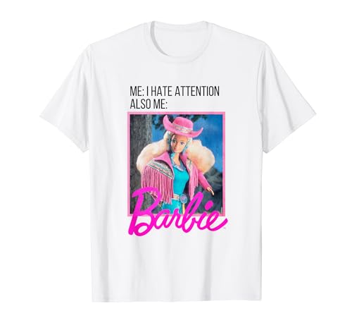 Barbie, offizielle Damen-Aufschrift "I Hate Attention" T-Shirt von Barbie