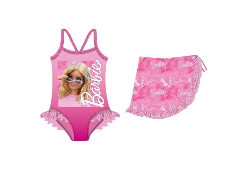 Barbie Badeanzug Kinder Bademode mit Sarong Badebekleidung von Barbie