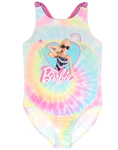 Barbie Badeanzug Mädchen Kinderpuppen Logo Krawatte Dye Schwimmkostüm 9-10 Jahre von Barbie