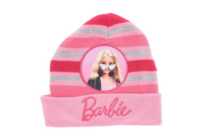 Barbie Baskenmütze Barbie Kinder Mütze Kuscheliges Warm mit Logo auf der Vorderseite Pink von Barbie