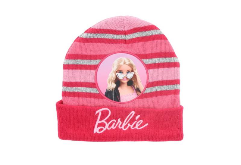 Barbie Baskenmütze Barbie Kinder Mütze Kuscheliges Warm mit Logo auf der Vorderseite Pink von Barbie