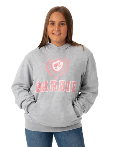 Barbie Collegiate Logo Damen Grau Marl Kapuzenpullover | Authentisches Merchandise | Bequemes & stylisches Sweatshirt Fans von Barbie