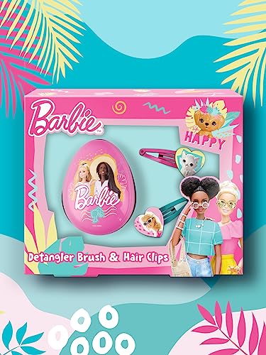 Barbie Detangler Bürste & Haarspangen - Kinder Detangler Haarbürste - Haarspangen - Barbie Geschenk von Barbie