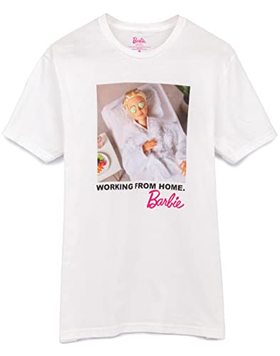 Barbie Doll Womens T Shirt Damen arbeitet von zu Hause Neuheit weißes Top XL von Barbie