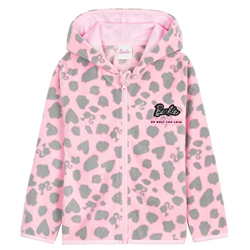 Barbie Fleecejacke Kinder Mädchen mit Kapuze(Hellrosa, 3-4 Jahre) von Barbie