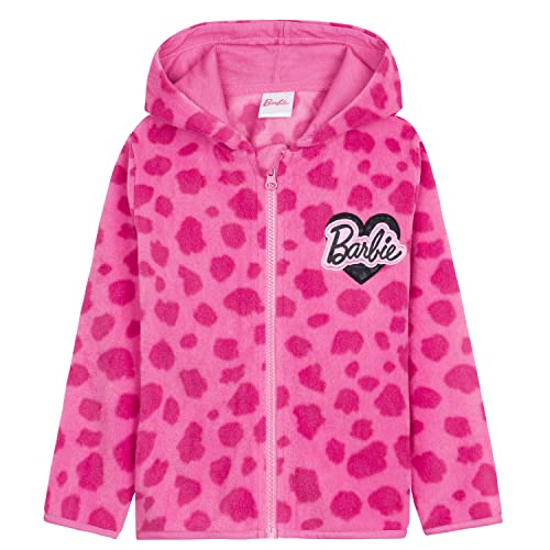 Barbie Fleecejacke Kinder Mädchen mit Kapuze (Rosa, 11-12 Jahre) von Barbie